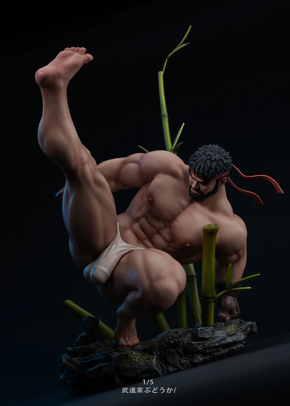 Street Fighter – Ryu High Kick Combat Pose 1/6 Scale Hyper-Realistic Muscle GK Statue – Zero Point Studio Limited Edition Resin Figure