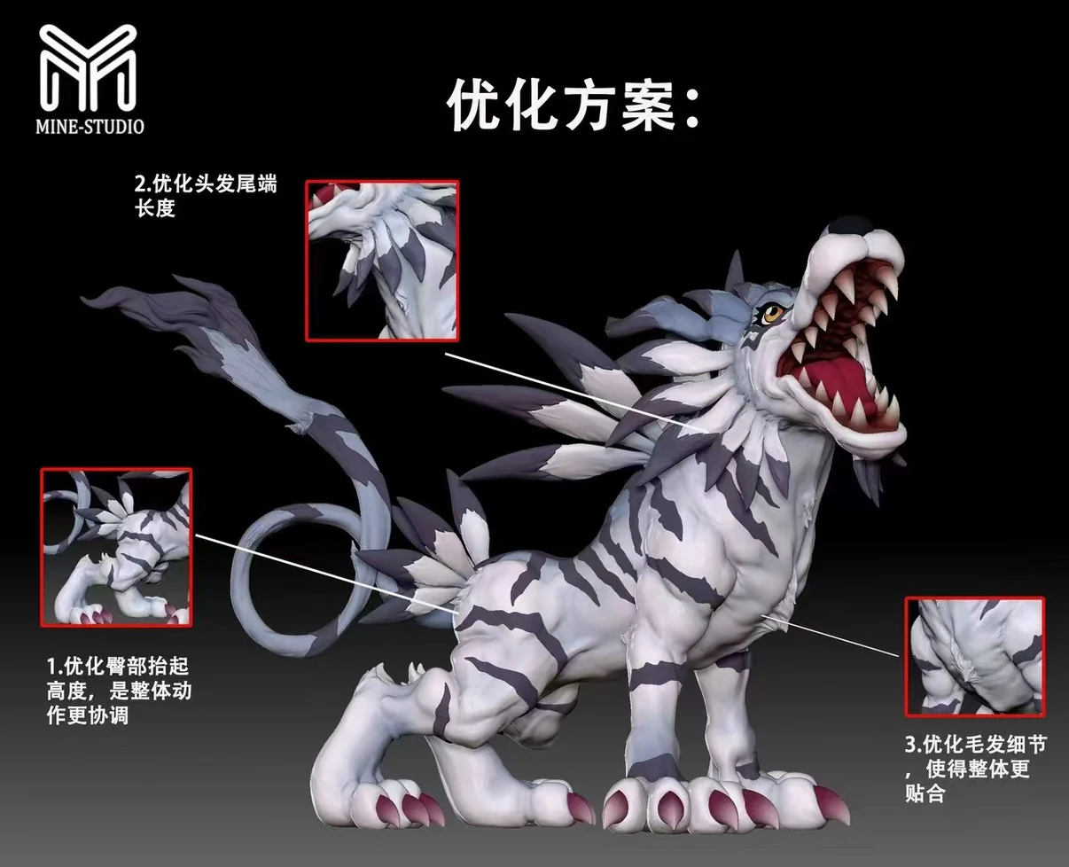 MINE Studio – Mature Series #01 Garurumon Digimon Resin Statue Collection - Image 5