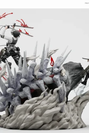 Alternative view of Mikasa Ackerman & Armin Arlert VS Titan Statue – Attack on Titan – Chikara Studio