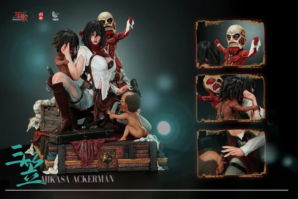 Attack on Titan – Mikasa Ackerman 1/4 Scale Diorama (Q-Version Titans Scene) – Shengge × Chiyan × TOC Studio - Image 8