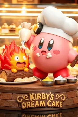 Kirby x Howl's Moving Castle: Kirby & Calcifer "Dream Cake" Statue – Long Miao Studio