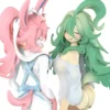 Zhu Yi Wan Jia Studio – Furry Sylveon x Leafeon Pokémon Themed Resin Collectible