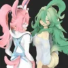 Zhu Yi Wan Jia Studio – Furry Sylveon x Leafeon Pokémon Themed Resin Collectible