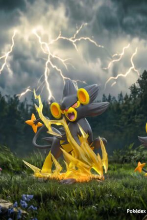 Alternative view of JB Studio – Shinx X Luxio X Luxray Evolution Set Pokémon 1/20 Scale Resin Diorama Set