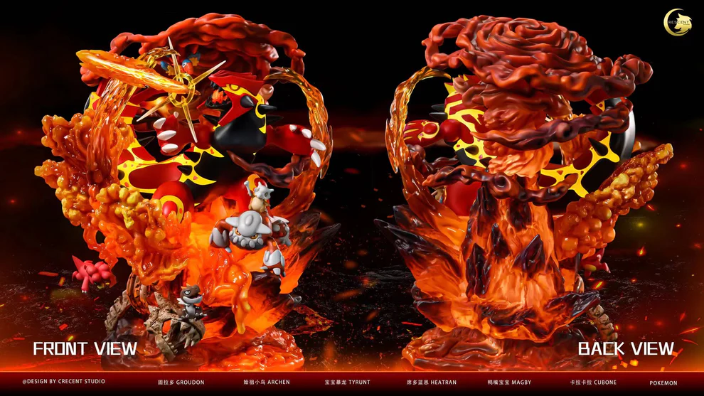 Pokémon – Primal Groudon LED Volcano Diorama Statue Limited Edition – Crescent Studio - Image 3