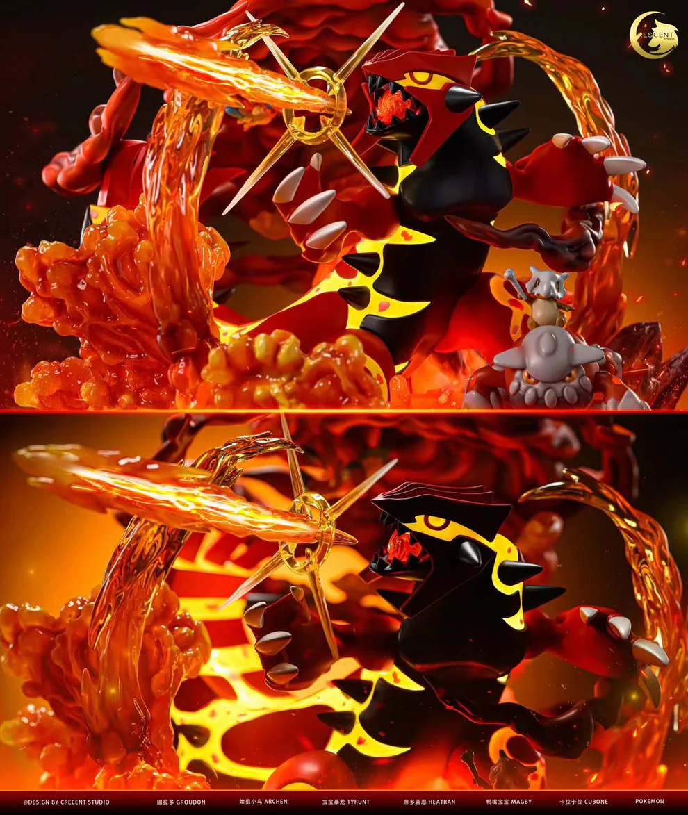 Pokémon – Primal Groudon LED Volcano Diorama Statue Limited Edition – Crescent Studio - Image 4
