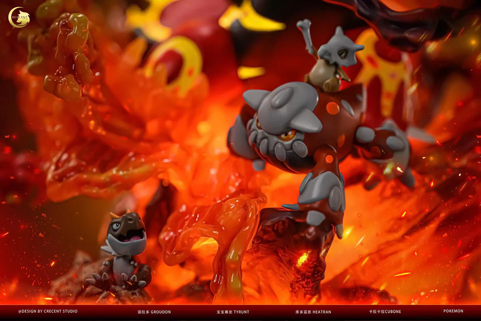 Pokémon – Primal Groudon LED Volcano Diorama Statue Limited Edition – Crescent Studio - Image 8