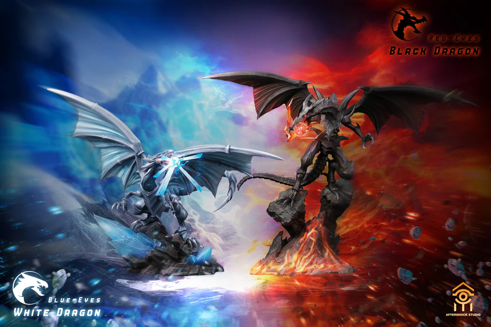 Yu-Gi-Oh! – Blue-Eyes White Dragon & Red-Eyes Black Dragon 1/7 Scale Statue Set – Aftershock Studio - Image 11