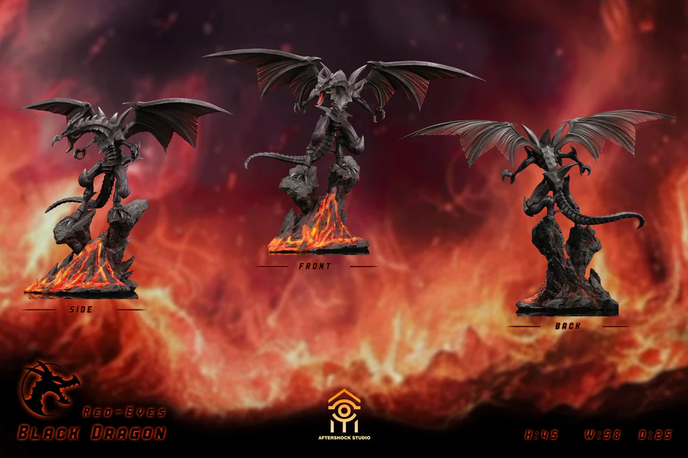 Yu-Gi-Oh! – Blue-Eyes White Dragon & Red-Eyes Black Dragon 1/7 Scale Statue Set – Aftershock Studio - Image 9