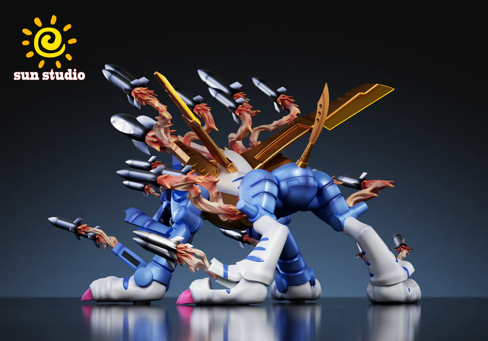 Digimon – MetalGarurumon Missile Barrage & Cocytus Breath GK Statue – Sun Studio Limited Resin Collectible Figure - Image 2