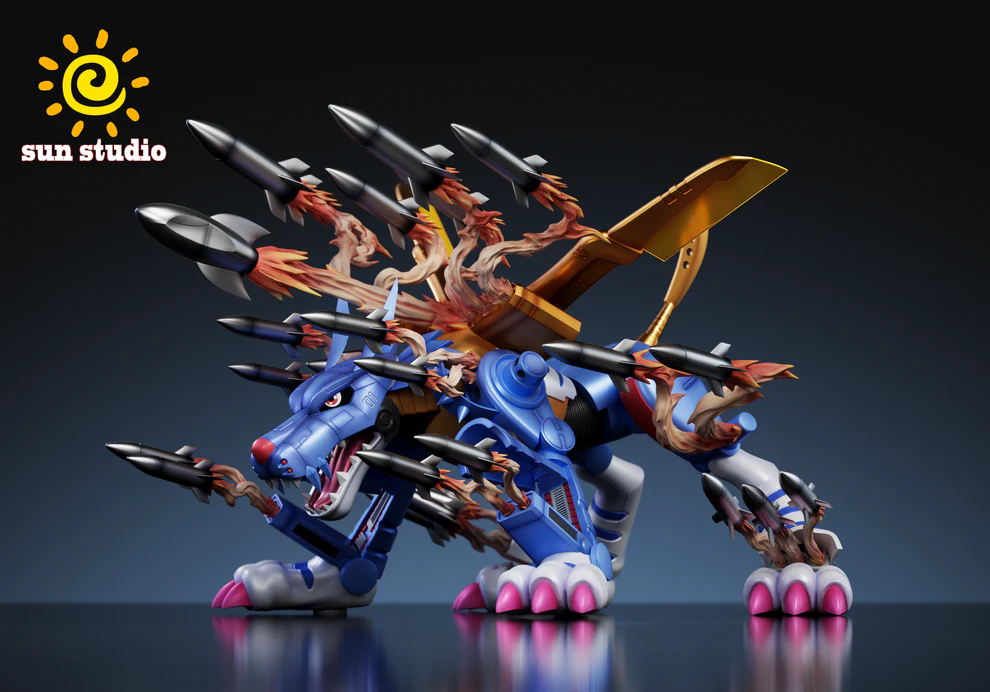 Digimon – MetalGarurumon Missile Barrage & Cocytus Breath GK Statue – Sun Studio Limited Resin Collectible Figure