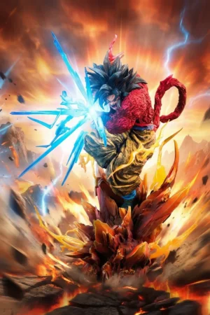 Dragon Ball Son Goku Super Saiyan 4 & Super Saiyan 5 Premium Resin Statues  - Iron Curtain Studio
