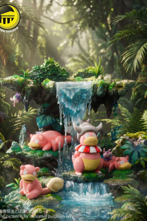 MoonShadow Studio – Nature Series: Slowpoke Family Pokémon Diorama Resin Statue