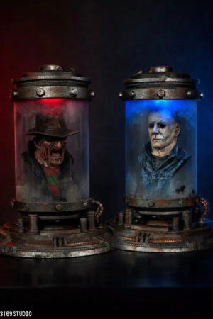 3109 Studio – Michael Myers & Freddy Krueger Head Jar Horror Series | 1/4 Scale Dual Size Resin Collectible