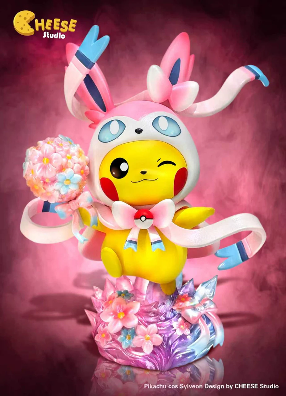 Cheese Studio – Pikachu Cosplay Series Espeon & Sylveon Pokémon Resin Statues - Image 2