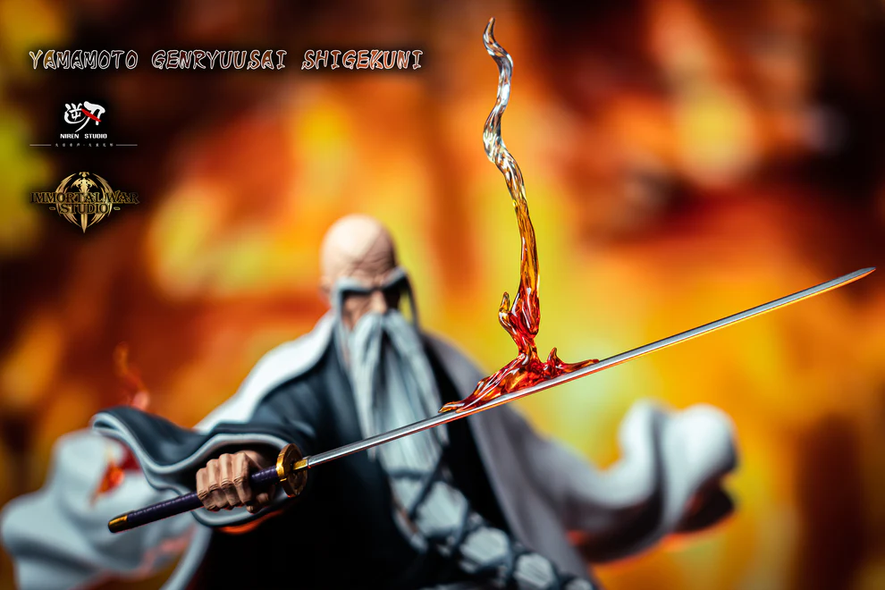 BLEACH – Yamamoto Genryusai Shigekuni “Ryujin Jakka” 1/6 Scale LED Statue – Niren × Immortal War Studio - Image 4
