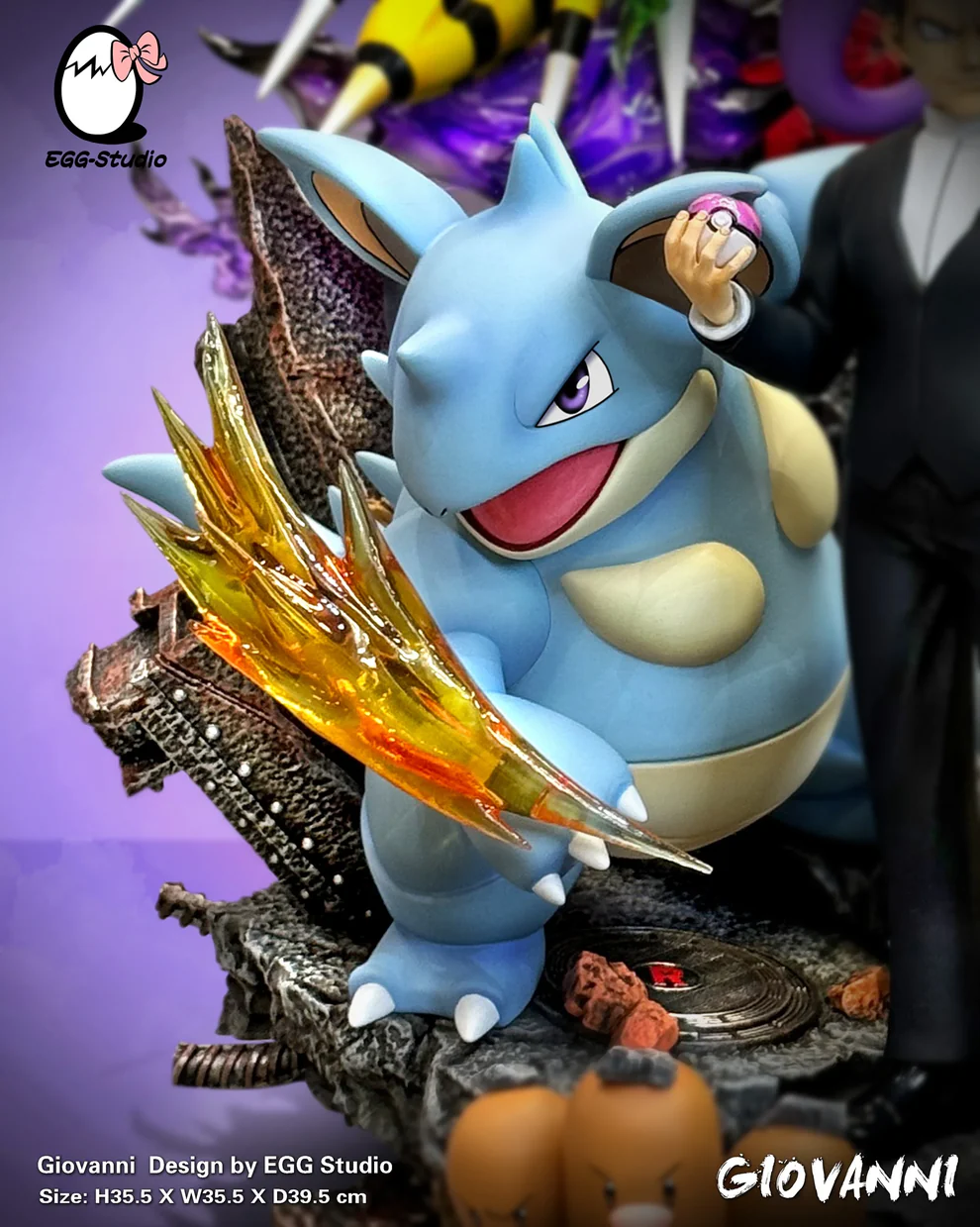 Pokémon – Giovanni & Team Rocket Elite Pokémon Diorama – EGG Studio - Image 2