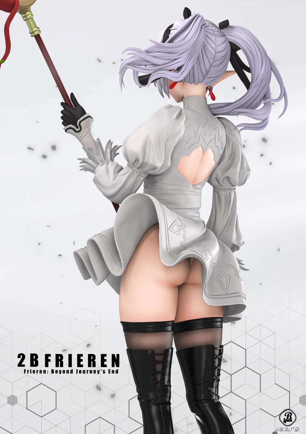 Frieren × 2B (NieR: Automata) Cross Cosplay 1/6 Scale Statue – BBSD Studio Limited Edition - Image 4