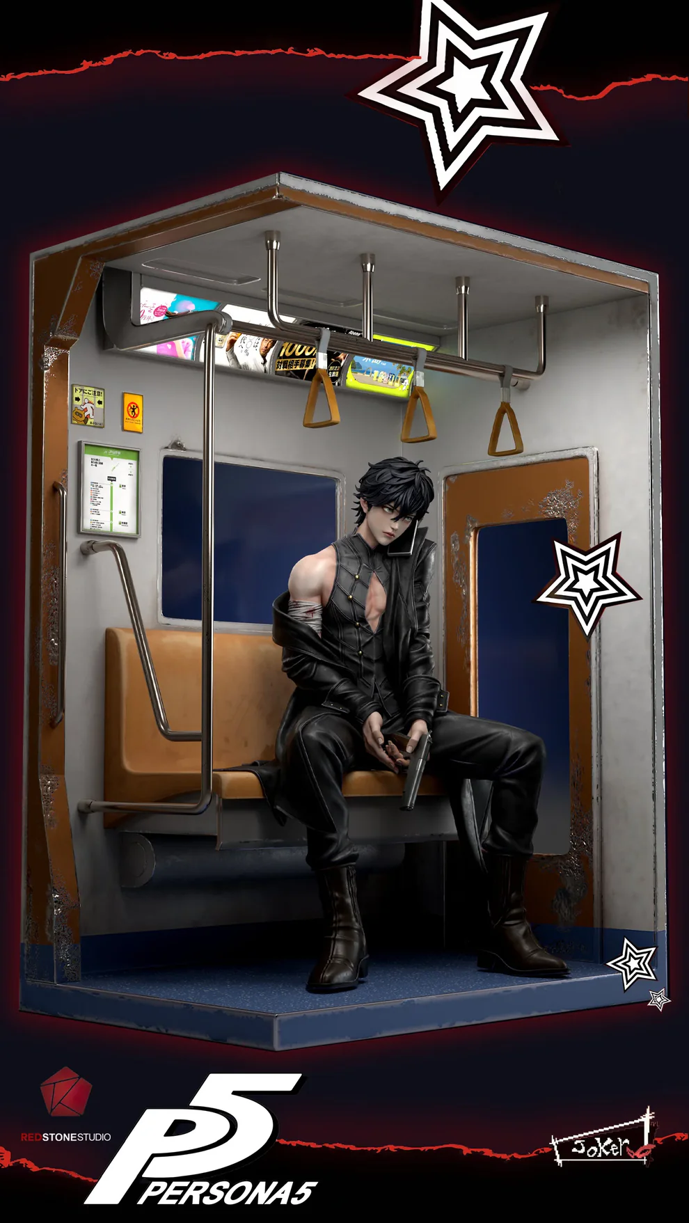 Persona 5 – Joker (Ren Amamiya) Train Scene 1/6 Scale GK Statue – Red Stone Studio Limited Edition - Image 11
