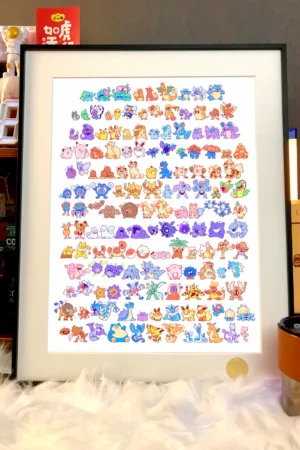Alternative view of 30th Anniversary Chibi Version 151 Decorative Painting – Pokemon – Xingkong Studio
