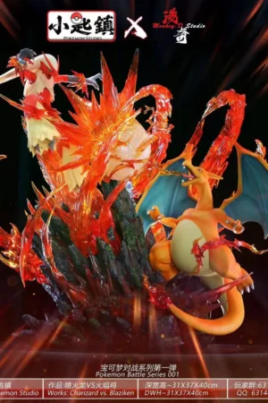 Alternative view of Pokémon Battle Series Vol.1 – Charizard VS Blaziken LED Statue – Xiaochizhen × Monkey D Studio