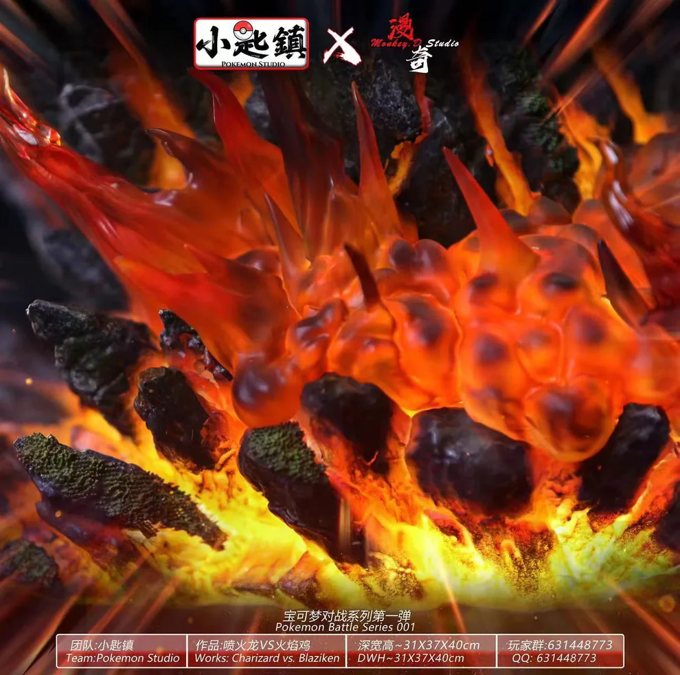 Pokémon Battle Series Vol.1 – Charizard VS Blaziken LED Statue – Xiaochizhen × Monkey D Studio - Image 3
