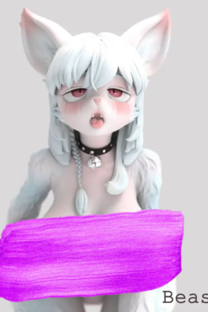 Alternative view of Lupacols Studio – Furry Kemono Musume Series Pink × White Kemono Musume Licensed Silicone Sex Doll