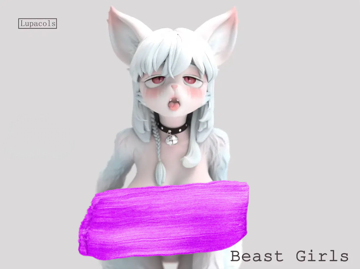 Lupacols Studio – Furry Kemono Musume Series Pink × White Kemono Musume  Licensed Silicone Sex Doll