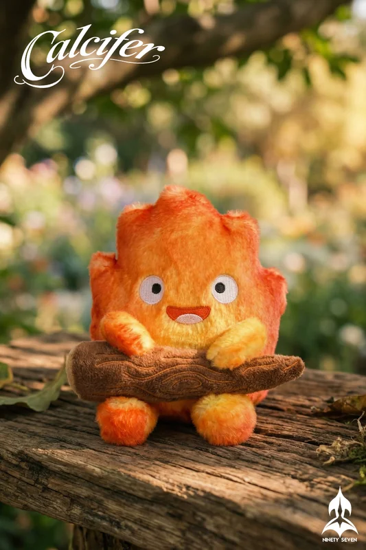 NINETY SEVEN Studio – Calcifer Plush Pendant Howl’s Moving Castle Collectible Display Set - Image 2
