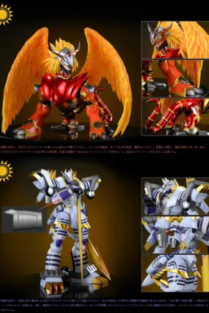 Sun Toys Studio – AncientGreymon X AncientGarurumon Digimon | Dual Display Premium Resin Diorama