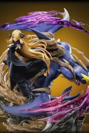 Alternative view of Pokémon – Cynthia & Garchomp Battle Diorama Statue Limited Edition – Fantasy Studio