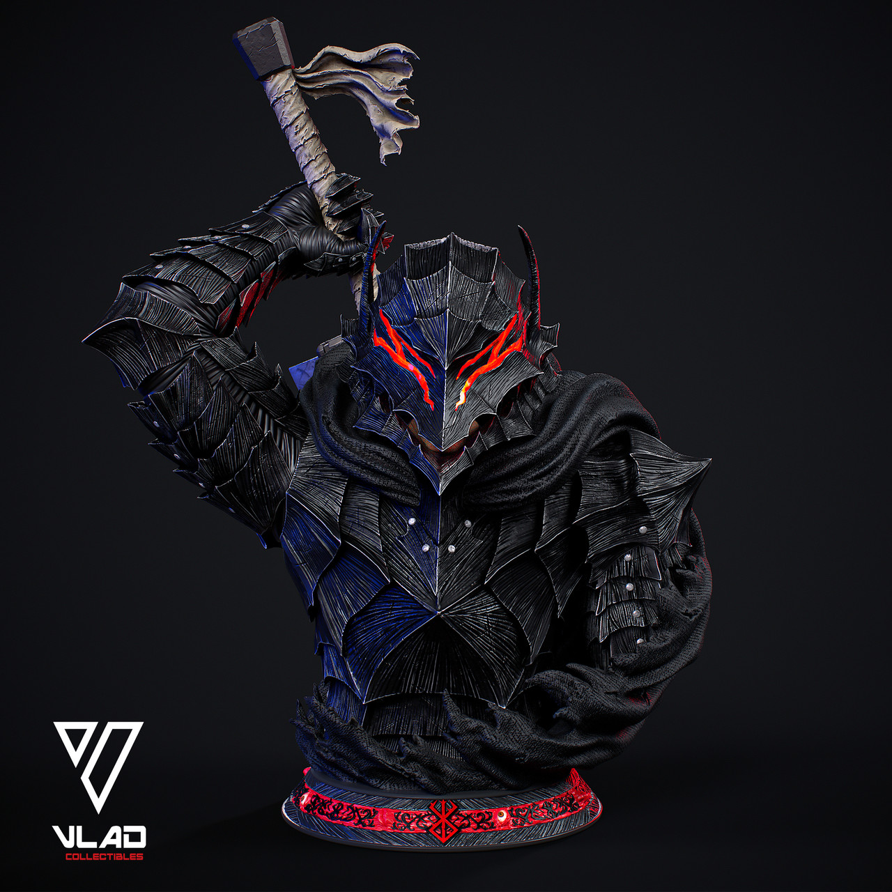 Berserk – Guts Berserker Armor 1/1 Scale Bust Version B (Helmet Edition) – Vlad Studio Life-Size Premium Statue