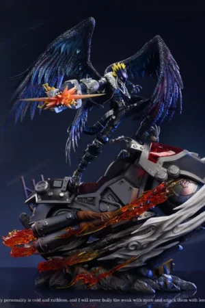 Alternative view of Digimon – Beelzemon Motorcycle Scene Statue – Sun Studio