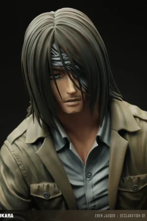 Alternative view of Attack on Titan – Eren Yeager Marley Arc Injured Disguise Sitting Pose 1/6 & 1/4 Scale Light-Up Lantern Diorama – Chikara Studio Limited Edition Resin Statue