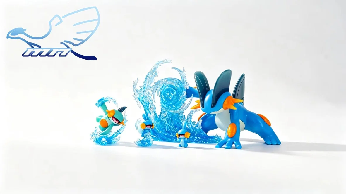 MN Studio – Swampert Evolution Set Pokémon 1/20 Scale Resin Diorama Collection - Image 3
