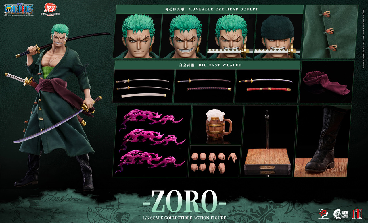 Pixel Poses × Cosmic Creations × JIMEI PALACE Studio Roronoa Zoro 1/6 Platinum Silicone Action Figure - Image 2