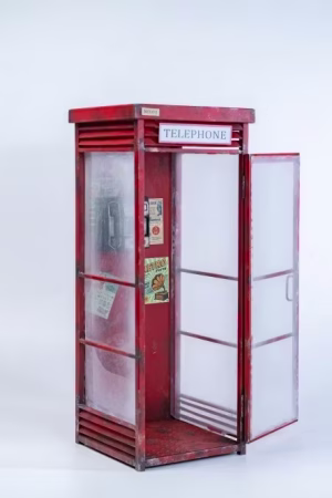 MMMTOYS – 1/6 Telephone Booth No. M2608  Metal Diorama Environment Accessory