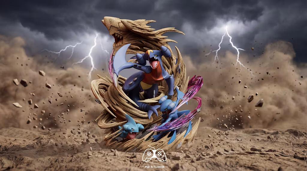PG Studio – Pseudo Legendary Series Garchomp Pokémon | 1/6 Scale Resin Statue - Image 3