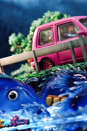 Alternative view of OPM Studio – Hayao Miyazaki Desktop Series 015 Ponyo on the Cliff | Diorama LED Desktop Scene