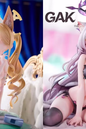 Alternative view of GAK Studio – Sorasaki Hina Cat Pajamas × Yurizono Seia “A Good Book” Blue Archive | 1/6 Scale Resin Statue