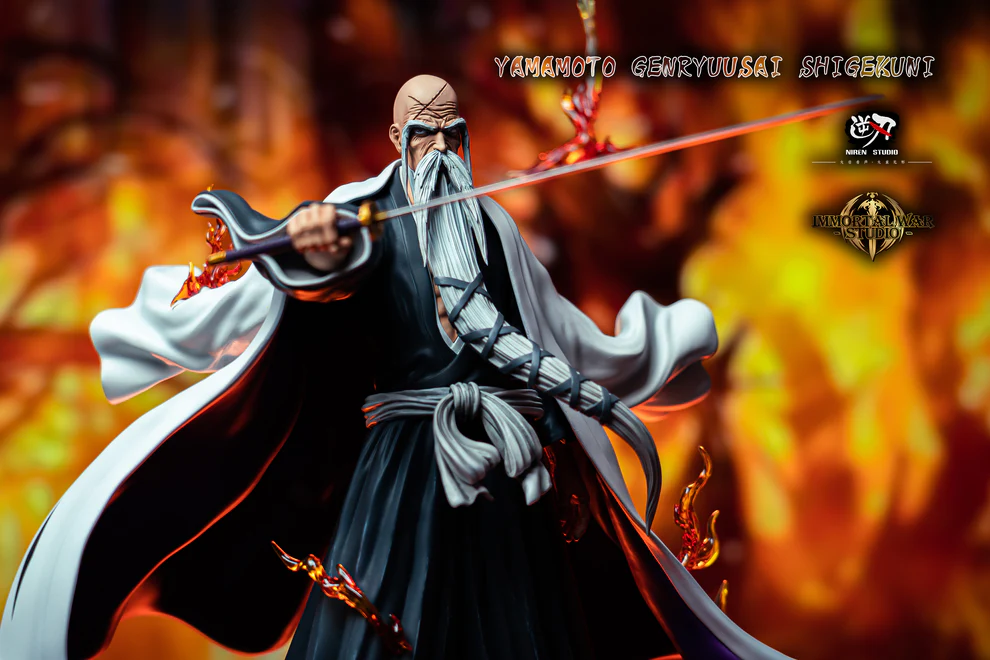 BLEACH – Yamamoto Genryusai Shigekuni “Ryujin Jakka” 1/6 Scale LED Statue – Niren × Immortal War Studio - Image 6