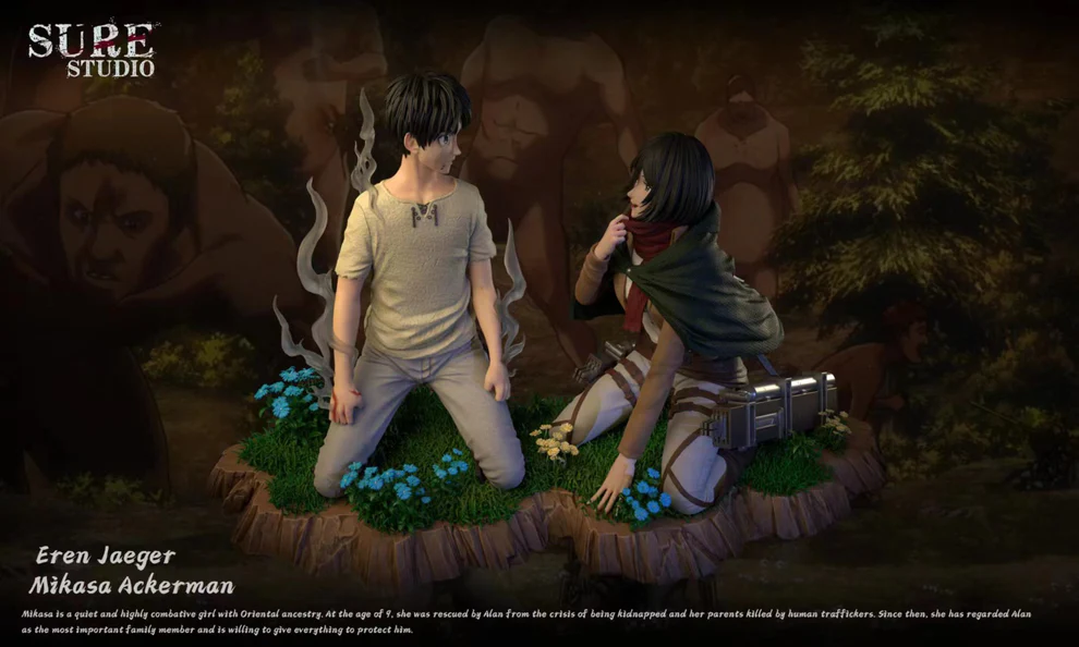 Attack on Titan – Eren Yeager & Mikasa Ackerman Emotional Scene 1/6 Scale Statue – Sure Studio - Image 3