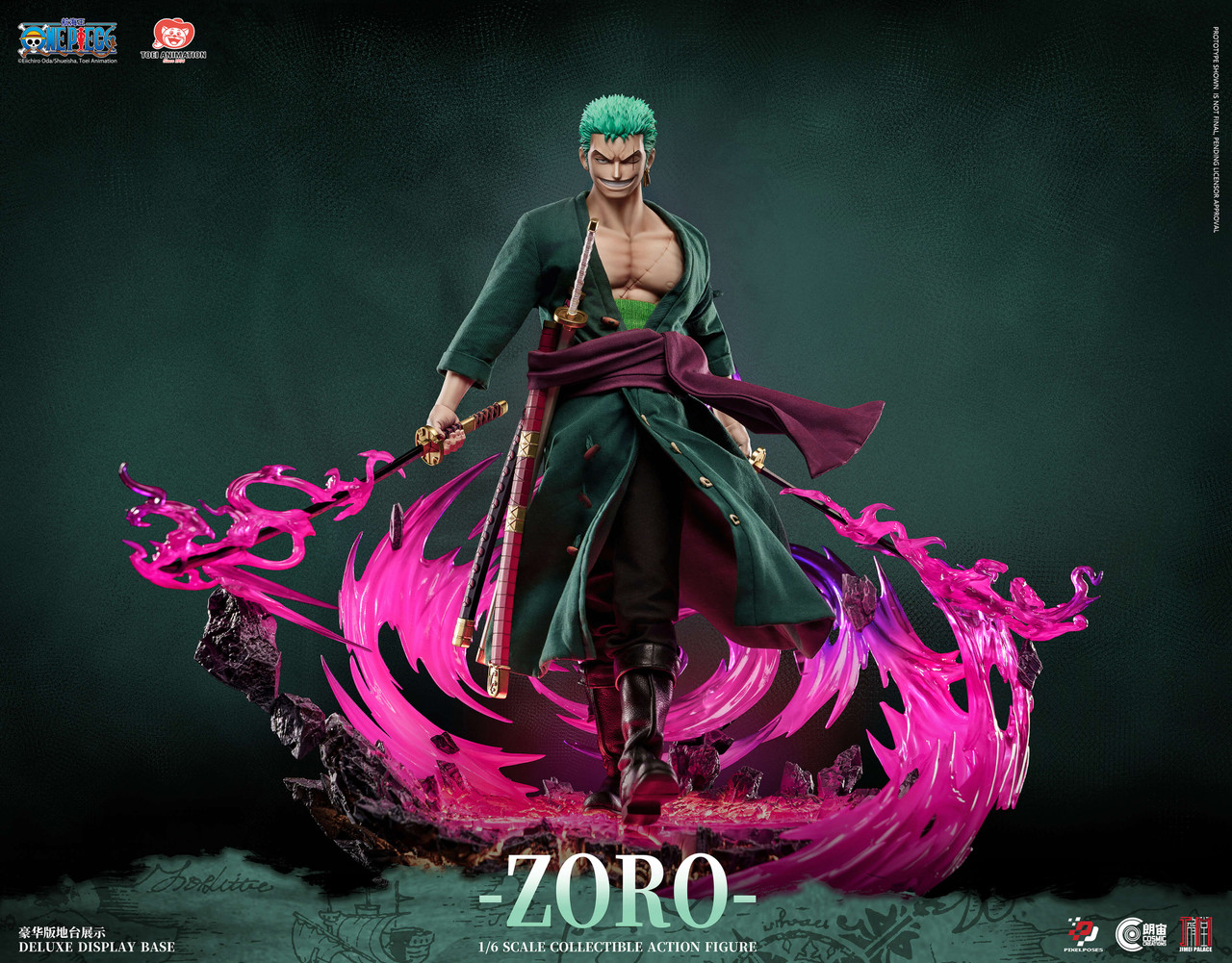 Pixel Poses × Cosmic Creations × JIMEI PALACE Studio Roronoa Zoro 1/6 Platinum Silicone Action Figure - Image 4
