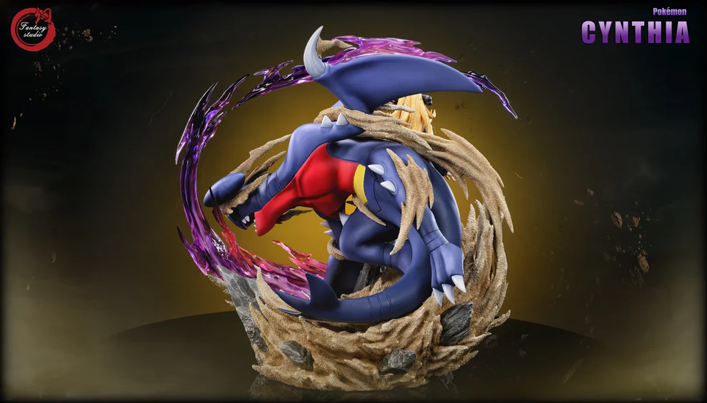 Pokémon – Cynthia & Garchomp Battle Diorama Statue Limited Edition – Fantasy Studio - Image 4