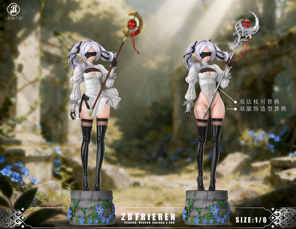 Frieren × 2B (NieR: Automata) Cross Cosplay 1/6 Scale Statue – BBSD Studio Limited Edition