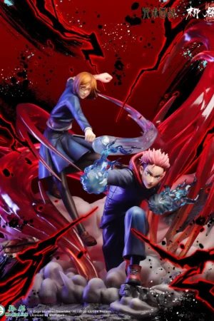 Alternative view of Jujutsu Kaisen-Yuji Itadori & Nobara Kugisaki Black Flash Battle Scene – 1/6 Scale Statue – Manas Studio