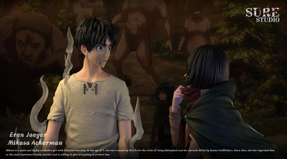 Attack on Titan – Eren Yeager & Mikasa Ackerman Emotional Scene 1/6 Scale Statue – Sure Studio - Image 4