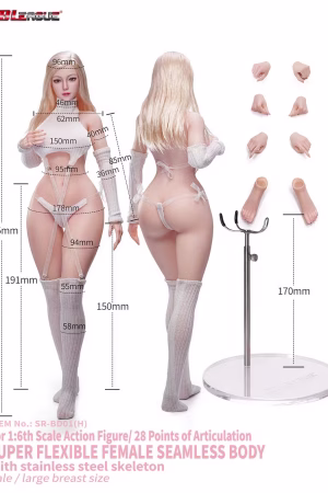 Alternative view of TBLeague – 1/6 Narrow Shoulders × Curvy Hips Female Body Platinum Silicone Sex Doll Seamless Female Body Series