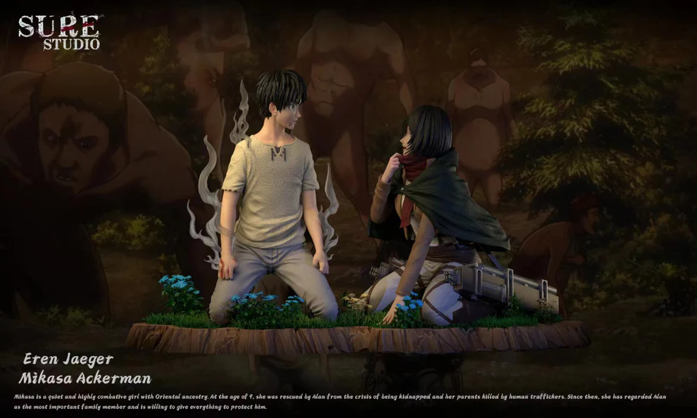 Attack on Titan – Eren Yeager & Mikasa Ackerman Emotional Scene 1/6 Scale Statue – Sure Studio - Image 5