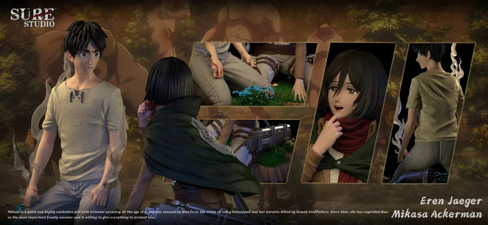 Attack on Titan – Eren Yeager & Mikasa Ackerman Emotional Scene 1/6 Scale Statue – Sure Studio - Image 9